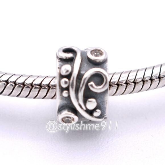 Authentic PANDORA Tendril Champagne CZ Clip - 790380CCZ - Picture 1 of 7